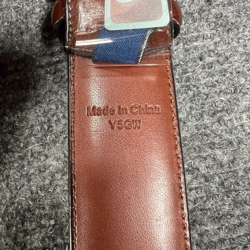 Stafford Mens Belt 44 Brown Genuine Leather New with Tags NWT Dress Casual